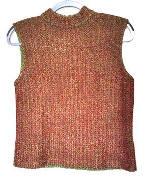 St. John Sport size small shoulder zip red & green Top